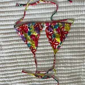 Colorful Floral  Bikini Top